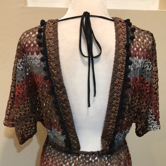 Eva Mendes For New York & Company Maxi Swim Dress Cover Up Earth Tones-Size XS - Picture 6 of 11